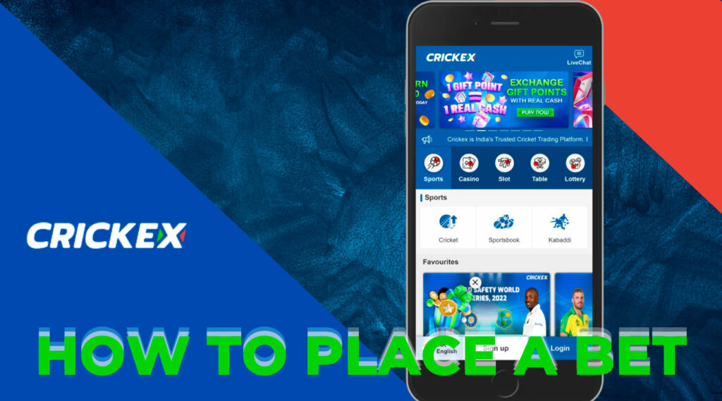 If you have already registered and deposited funds, place your first bet on Crickex