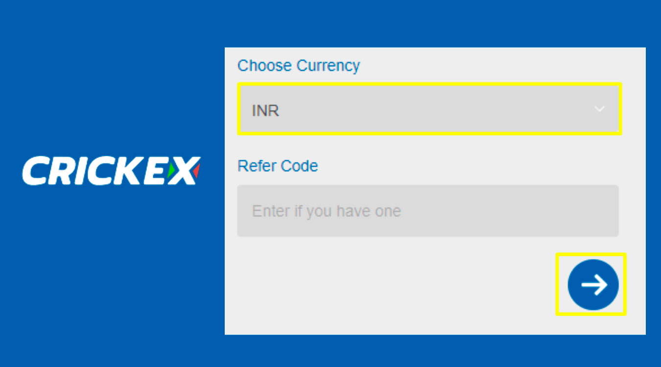In Crickex you need to choose a currency